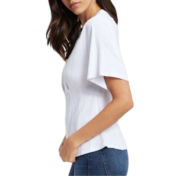 NWT Good American White Corseted Tee Size 1 Small Retail $55 - Picture 2 of 9